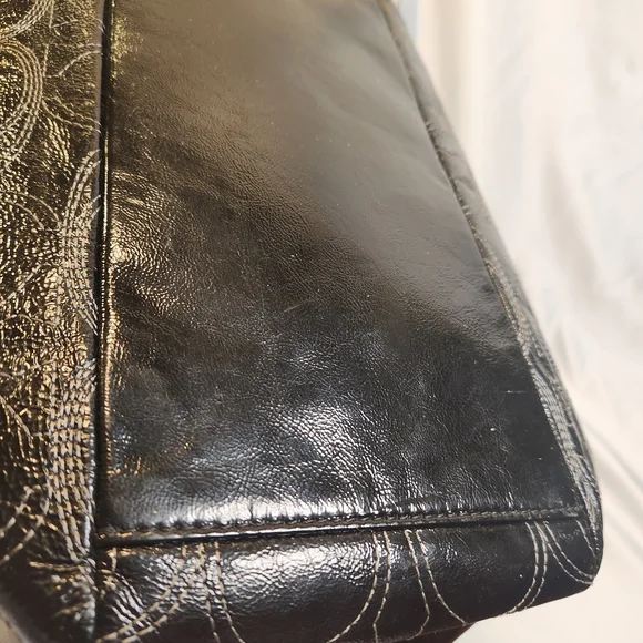 Coach Signature Stitch Large Leather Tote Bag - Picture 7 of 15